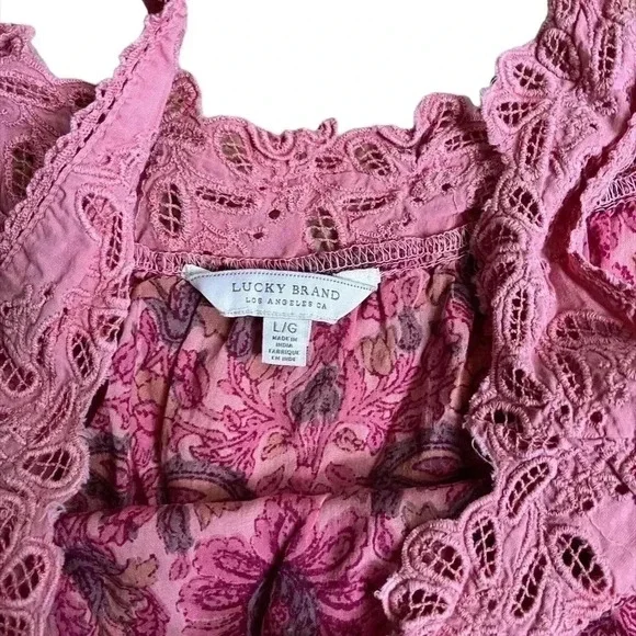 Lucky Brand Eyelet Floral Tank - Picture 4 of 6